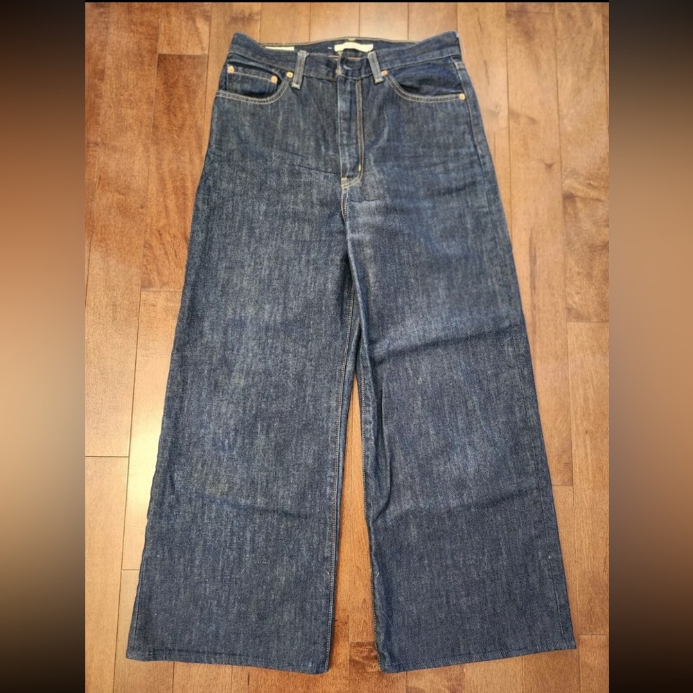 Levis Ribcage Wide Leg Jeans - Dark Wash